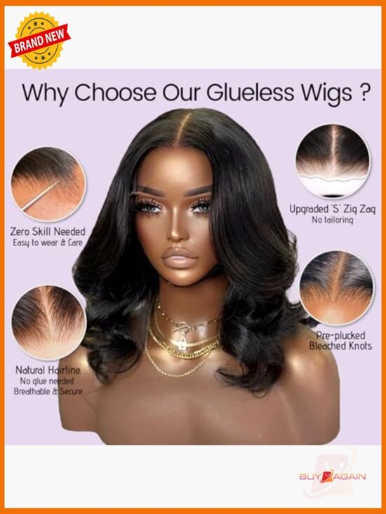 Glueless Body Wave Bob Wig Human Hair Pre Plucked Pre Cut 4x4 Lace Front 180 main image 6